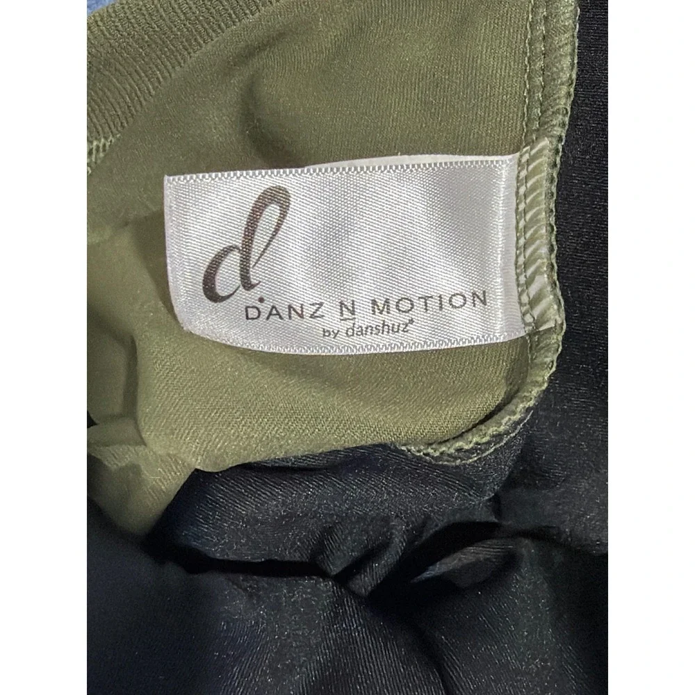 Danz N Motion Leotard Girls 12-14 Olive Green Ribbed Dancewear EUC